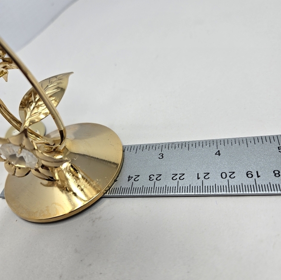 Vintage 70's Nos Australia Crystal Delight 24 Gold Plated Hummingbirds Flowers - Picture 9 of 10